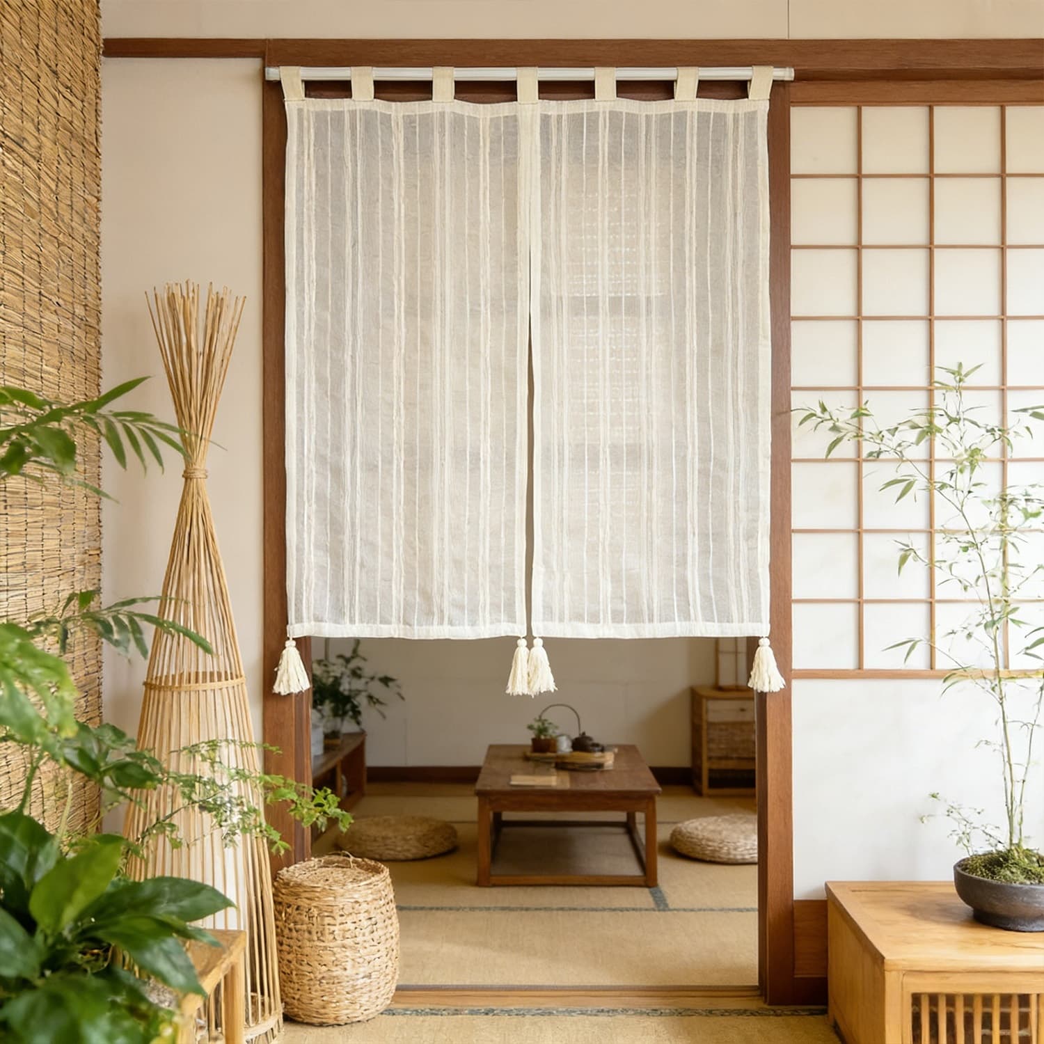 Faux Linen Striped Japanese No - Noren Curtain Doorway review and price