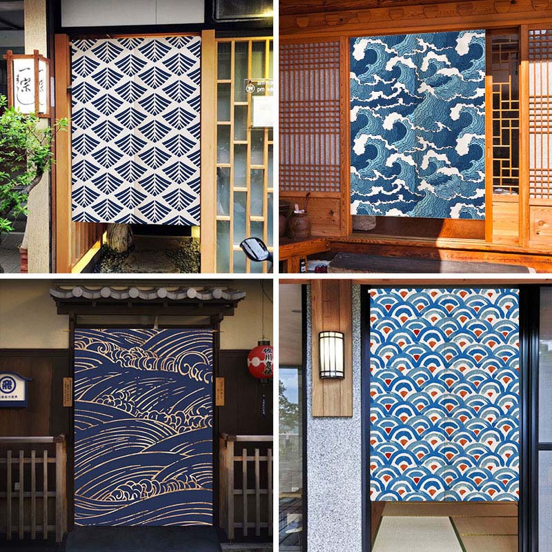 Waves Texture Japanese Noren D - Noren Curtain Doorway review and price