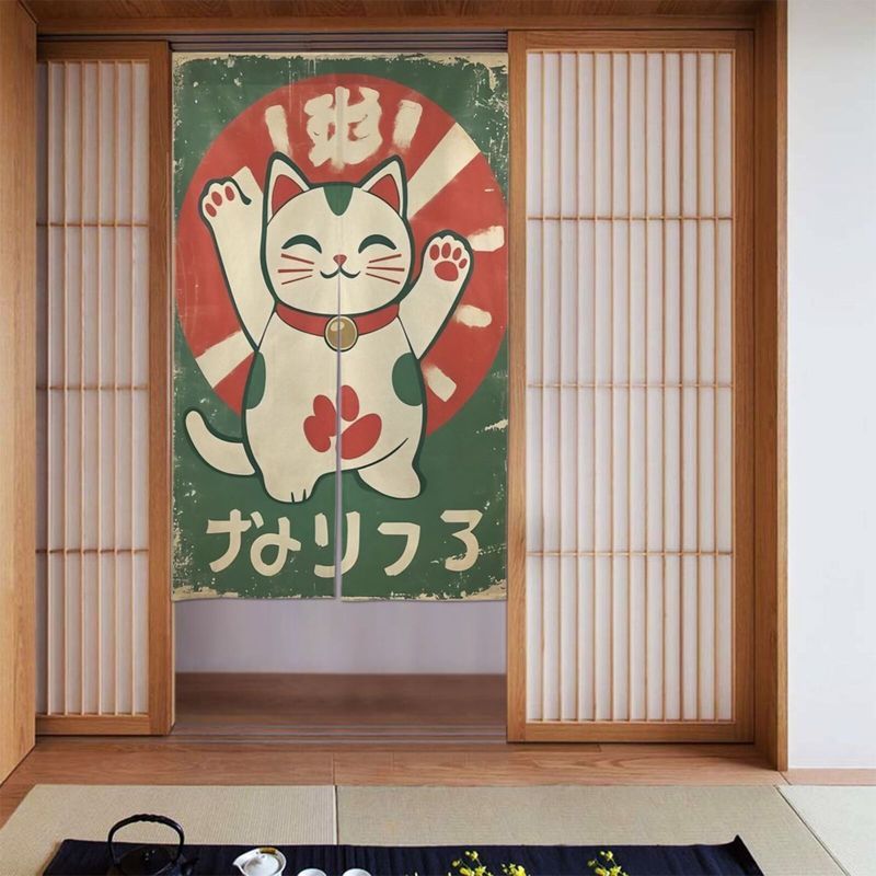 VIKAMA Retro Green Maneki Neko - Noren Curtain Doorway review and price