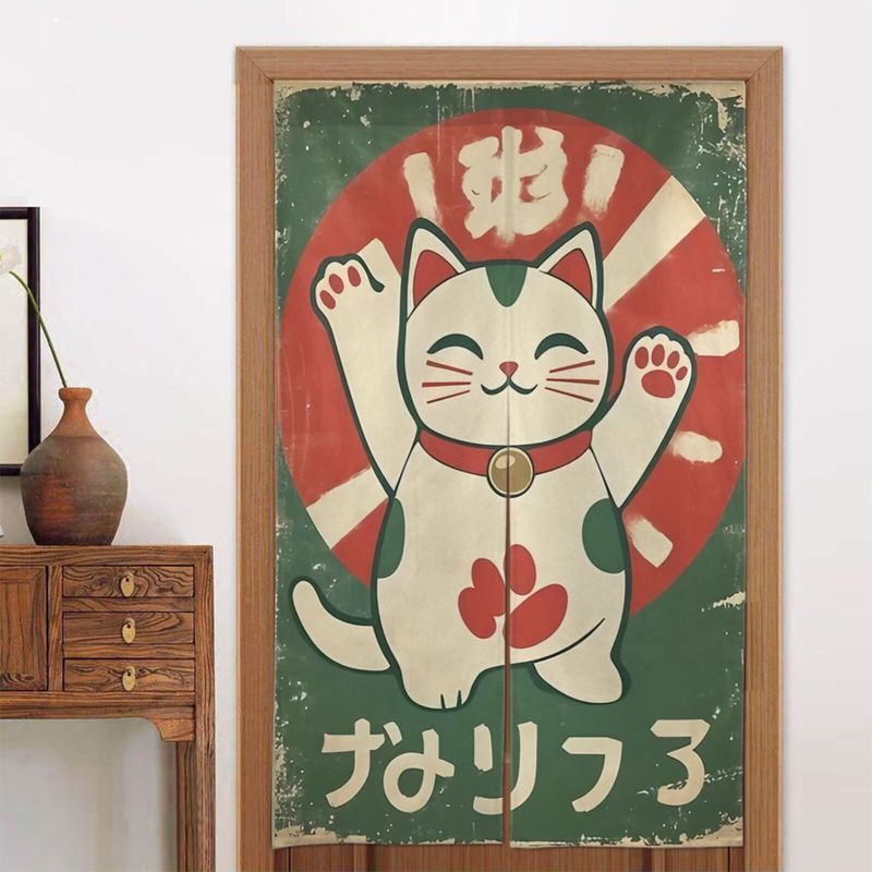 VIKAMA Retro Green Maneki Neko - Noren Curtain Doorway review and price