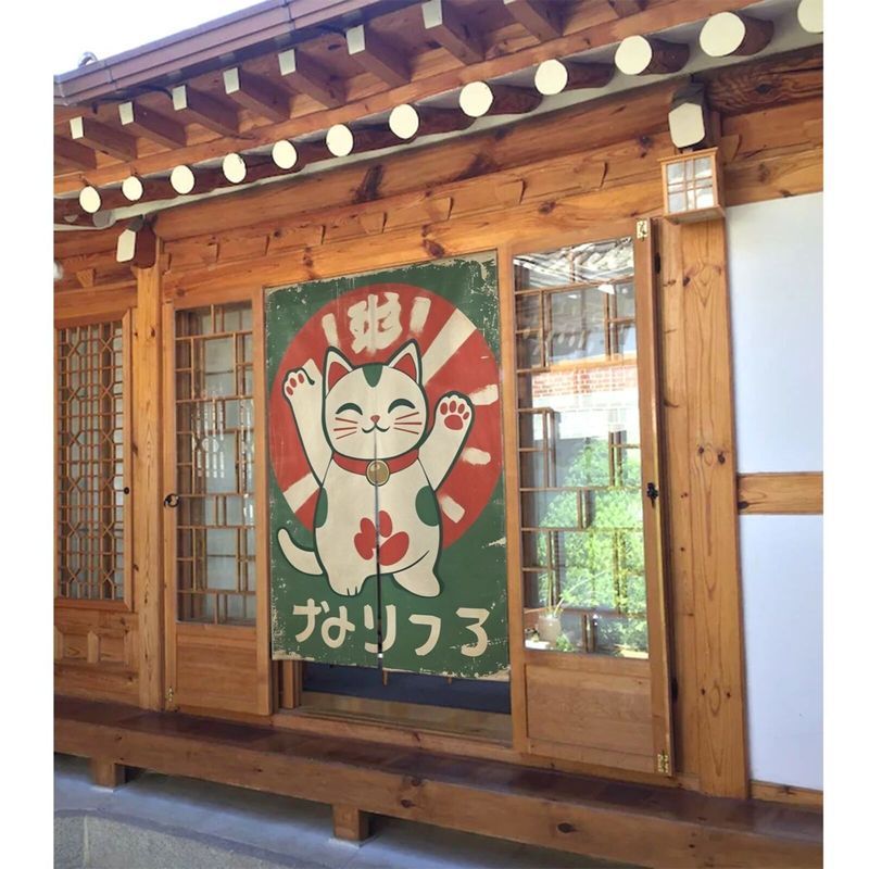 VIKAMA Retro Green Maneki Neko - Noren Curtain Doorway review and price